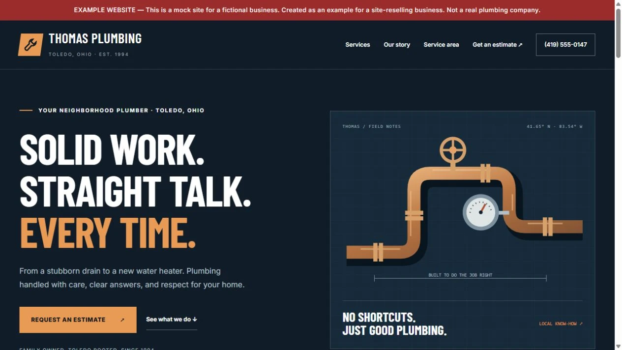 Thomas Plumbing website preview
